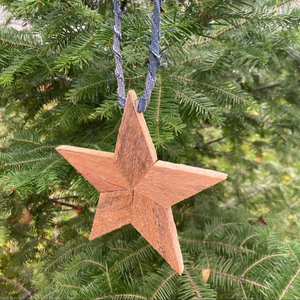 GRANDE ÉTOILE DE NOËL EN BOIS ORNEMENT SUSPENDU ÉTOILE DE DÉCORATION D'ARBRE DE NOËL DE HAUTE QUALITÉ AVEC CORDE SUSPENDUE - Product Image 1