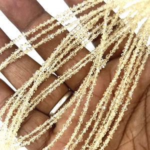 Cuentas de Cuarzo Herkimer con Recubrimiento de Zafiro Amarillo Natural de Calidad AAA, Tamaño 2-3 mm - Product Image 1