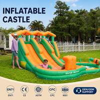 Castillo Inflable con Tobogán para Juegos Acuáticos de Verano en Interiores, Incluye Soplador, Tela Oxford 420D 840D