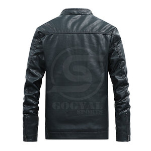 Venta Directa de Fábrica, Chaqueta de Cuero para Hombre, Ligera, Invierno, Talla Grande, Cuello Alto, Piel de Vaca, Logotipo Frontal, Ecológica, Transpirable - Product Image 2