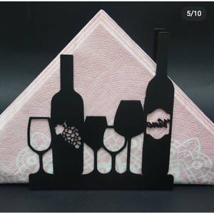 Porte-serviettes décoratif en métal noir pour vin et verre, boîte à mouchoirs pour table à manger ou porte de bureau couleur noir, vert ou or - Product Image 2