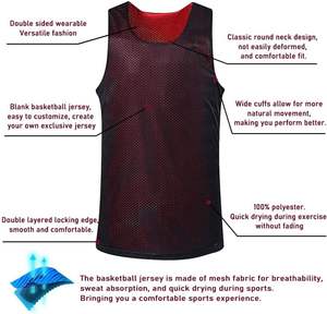 100% poliéster hombres Reversible baloncesto Jersey diseño personalizado blanco Mensh Jersey equipo uniforme personalizado baloncesto camisetas - Product Image 3