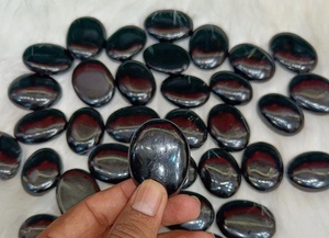 Piedra Ovalada de Ágata Negra Natural, Piedra de Palma Pulida, Cristal de Bolsillo Suave, Piedra de Meditación y Relajación - Product Image 4