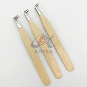 Pinzas de extensión de pestañas de acero inoxidable de mega Volumen de 90 grados, punta de fibra sostenible, pinzas de pestañas de etiqueta privada - Product Image 3