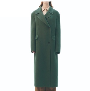 Manteau en laine vert boutonné pour femmes de style bureau manteau long formel pour l'hiver veste de mode manteaux en laine longue pour femmes - Product Image 2