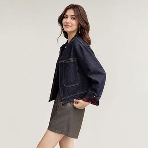 STITCHMODE Fabricación Chaqueta de cuello redondo para mujer Prendas de abrigo Chaqueta de mezclilla para mujer con logotipo personalizado de alta calidad - Product Image 5