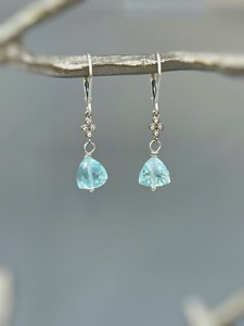 Topaze bleu ciel pierres précieuses 925 argent Sterling massif or Quartz étincelant Dangly or Rose bijoux faits à la main novembre pierre de naissance - Product Image 2