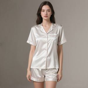 <b>Women's</b> Luxury <b>Silk</b> Satin Pajama Set Summer Spring Breathable Soft Sleepwear Loungewear Customizable - Product Image 5