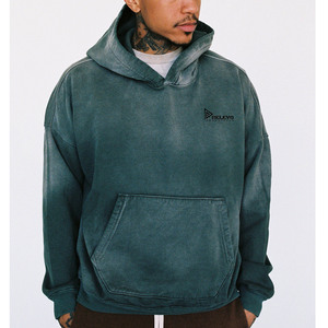 Sweat à capuche unisexe personnalisé à épaules tombantes, coupe oversize, uni, en molleton 100% coton 220 g/m², écologique, vierge, pour homme - Product Image 1