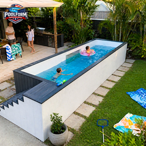 Reinforced Steel <b>Frame</b> Support Above Ground Pool with WPC Decoration Prefabricated Fiberglass Swimming Pool - Product Image 3