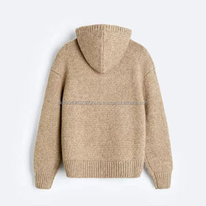 Sweat à capuche surdimensionné d'hiver personnalisable OEM pour hommes, épaules tombantes, avec tissu en cachemire, motif 3D, tricot tissé - Product Image 5