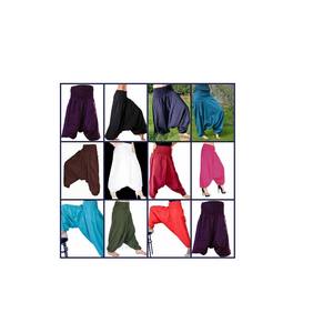 Pantalon sarouel unisexe en coton teint à la main de haute qualité, pantalon de yoga bohème d'été assorti avec taille libre - Product Image 1
