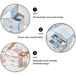 Hiện đại sang trọng ABS nhựa ngăn kéo-loại Máy tính để bàn lưu trữ Hộp văn phòng tổ chức Son môi mỹ phẩm văn phòng phẩm ngăn - Product Image 4