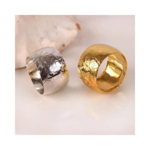 Rond de serviette en laiton fait à la main or fini pour mariage et restaurant dîner Table décoration rond porte-serviettes - Product Image 6