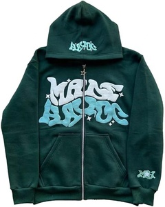 Colección Streetwear: Sudaderas con capucha extragrandes personalizadas con gráficos en relieve 3D, nuevos diseños de sudaderas con capucha y cremallera. - Product Image 2