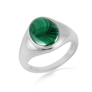 Anillos de moda al por mayor Plata de Ley 925 malaquita multicolor anillo de piedras preciosas listo stock precio barato - Product Image 1