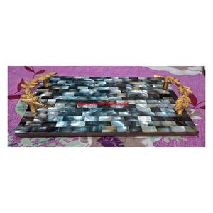 Indien plus grand prix bas disponible en bois vadrouille incrustation miroir travail main incurvé rond Super Design pour la maison salle de bain décoration article - Product Image 4