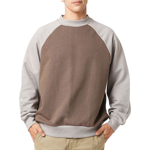 Sudadera de otoño para hombre de algodón 100% lisa con cuello redondo de gran tamaño y peso pesado personalizada al por mayor diseño OEM bordado sólido - Product Image 1