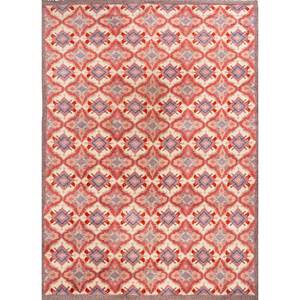 Alfombras de Lana Zuri Ivory, Anudadas a Mano, con Patrón Geométrico Abstracto, para Sala de Estar, Pasillo, Entrada, Diseño Rectangular Tipo Rompecabezas para Adolescentes - Product Image 1