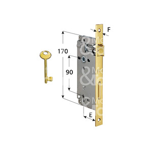 LARGE PATENT LOCK <b>Square</b> <b>edge</b> without striker Front. 22 - Product Image 1
