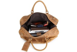 Prix d'usine en cuir véritable grand sac polochon voyage nuit week-end femme sac polochon - Product Image 6