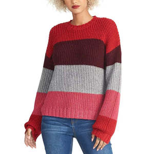 Suéter Casual para Mujer Rachel Roy, Diseño Colorblock, Transpirable, con Logotipo Rosa en la Parte Delantera, Tejido para Otoño e Invierno, Talla Mediana - Product Image 1