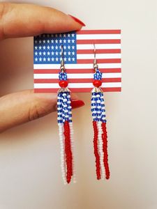 Bestone Boucles d'oreilles pendantes colorées pour femme Design ethnique tendance Diamant Perle Mariage Toute inspiration Afrique 'Cute. PAR HF CRAFTS - Product Image 2