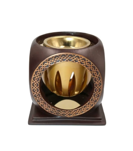 Quemador Royal Bakhoor con diseño de recorte geométrico floral y banda dorada para decoración del hogar - Product Image 2