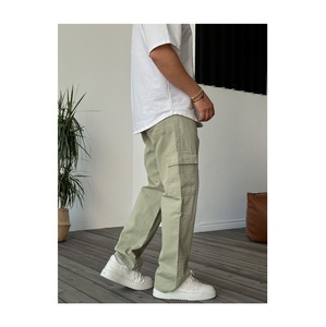 Men's Hip Hop Woven Washed <b>Denim</b> Jeans Wide Leg Cargo Pants 100% Cotton Streetwear <b>Trousers</b> - Product Image 3