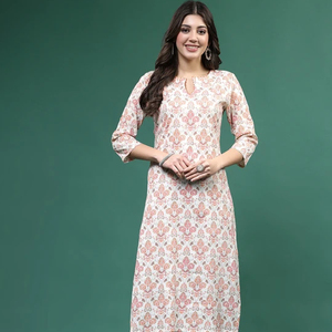 Robe décontractée pour femme, blanche unie, col en V, manches longues, silhouette trapèze, en coton, pour l'été, lavable en machine, service OEM - Product Image 1