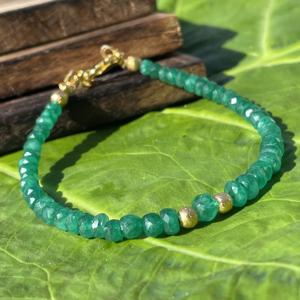 Plata de Ley 925 Unisex para pulsera Cuentas facetadas de Esmeralda natural Pulseras de cuentas de moda religiosas clásicas - Product Image 2