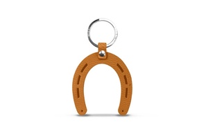 Porte-clés luxe en cuir de chèvre safran Porte-clés en cuir véritable pleine fleur design fer à cheval - Product Image 4