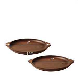 Plateaux de service ronds en bois de luxe de haute qualité pour usage commercial et domestique Meilleur cadeau d'affaires prêt à expédier - Product Image 4