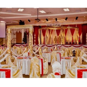 Délicieux mariage hindou cristal doré Mandap USA Maharaja Mandap pour les mariages malaisiens cristal spirale piliers mariage Mandap - Product Image 1