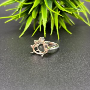 Anillo Solitario de Plata de Ley 925 con Forma de Corazón, Engaste de Puntas, 6mm 8mm 10mm, para Fabricación de Joyería DIY - Product Image 5