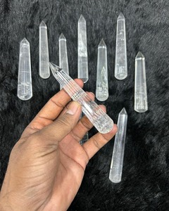 ดินสอควอตซ์ใสแบบเหลี่ยมเพชรพลอยแท่งคริสตัลขัดเงาเรียบหินบำบัดแกะสลักพลังงานสูงของขวัญคริสตัล - Product Image 2
