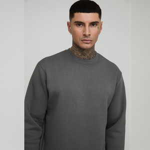 Hot Sale 100% Cotton French Terry <b>Crewneck</b> Sweatshirts Custom Logo Embroidered Drop Shoulder Oversized Sweatshirts - Product Image 5