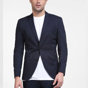 Latest Design Winter Men's Business Suits <b>Set</b> Casual Long Sleeve Black Color Plain 100% Cotton Breathable Double Breasted Custom - Product Image 2