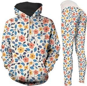 Ensemble de sport pour femme OEM, sweat à capuche zippé, ensemble de loisirs 2 pièces pour la course à pied et le fitness - Product Image 4