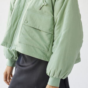 Meilleures vestes matelassées à fermeture éclair OEM pour femmes, vestes unies respirantes, prix bas, designs tendance, vestes amples - Product Image 4