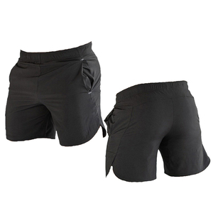 Pantalones Cortos Deportivos Casuales para Hombre, Negros, de Secado Rápido, Tejidos en Poliéster, Cintura Elástica, Corte Medio, con Bolsillos - Product Image 2