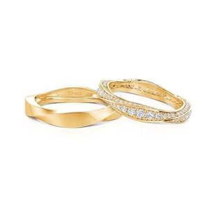 แหวนแต่งงานคู่รัก Jeulia Minimalist Mobius Diamond Cluster - Product Image 1