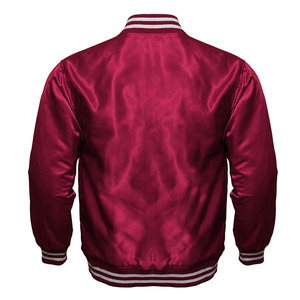 Veste en satin confortable avec taille et logo de couleur personnalisés Nouvelle arrivée Vestes universitaires en satin respirant de nouveau style pour hommes - Product Image 2