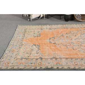 พรมตุรกีโบราณลายคลาสสิคสีส้มสีเขียว5.1 x 8.8ft งานเย็บปะทำด้วยมือวัสดุวิสคอสยางแท็บริซสำหรับวัยรุ่น - Product Image 2