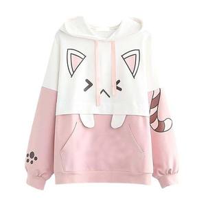 เสื้อฮู้ดผ้าฟลีซแขนยาวสำหรับผู้หญิง, เสื้อมีฮู้ดแบบสวมหัวระบายอากาศโอเวอร์ไซส์สำหรับผู้หญิง - Product Image 1