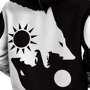 Sweat à capuche d'hiver respirant 100% coton polaire personnalisé de haute qualité Sublimation de logo personnalisé Couple hommes impression complète - Product Image 6