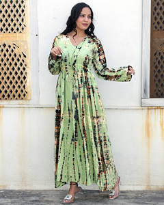 ชุดเดรสยาวผ้าเรยอนสำหรับผู้หญิง, ชุดเดรสชายหาดมัดย้อมผ้าเรยอนใส่เที่ยวทะเลแขนยาว - Product Image 5