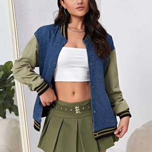 Chaquetas universitarias para mujer 2025 personalizadas invierno impermeable a prueba de viento Denim deportes Varsity rompevientos de talla grande chaquetas Unisex - Product Image 2