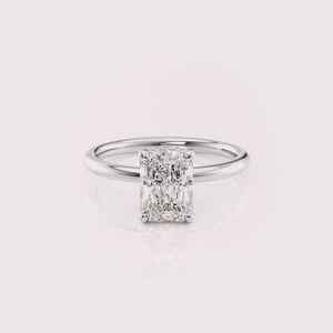 IGI Certified Radiant Cut Lab Grown Diamond Engagement <b>Ring</b> 14K White / Rose & Yellow Gold Solitaire Bridal <b>Ring</b> for Women - Product Image 6