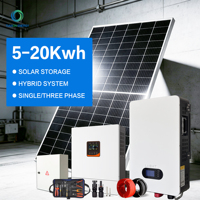Système solaire domestique hybride 48V à phase divisée 20kW MPPT avec onduleur autonome haute tension et stockage de batterie lithium-ion 5kWh